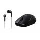 Genius MH-7018 wireless mouse Black + In-ear Headset Set Black