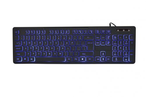 Gembird KB-UML3-02 3-color Backlight Multimedia Keyboard Black US