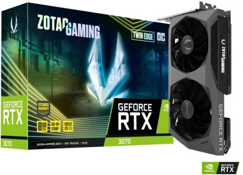 ZOTAC GeForce RTX 3070 Twin Edge Gaming OC 8GB GDDR6 (ZT-A30700H-10P) Videokártya 